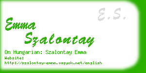 emma szalontay business card